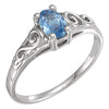 Precious Gift; Kids' Birthstone Rings in Sterling Silver (Size 6)