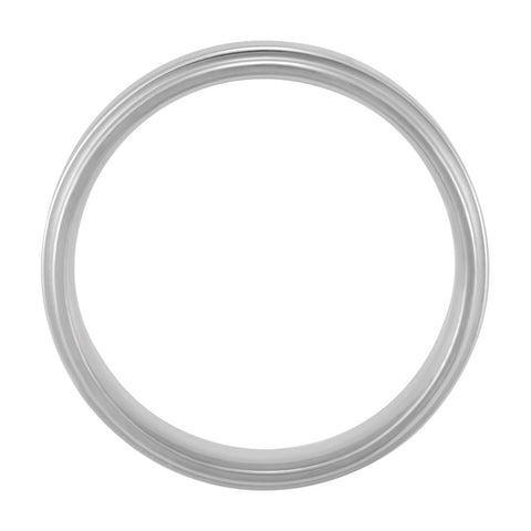 14k White Gold 7.5mm Flat Edge Comfort Fit Band Size 8.5