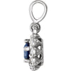 14k White Gold Blue Sapphire & 1/6 CTW Diamond Pendant