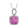 14K White Gold Created Pink Sapphire & 0.03 CTW Diamond 18-Inch Necklace