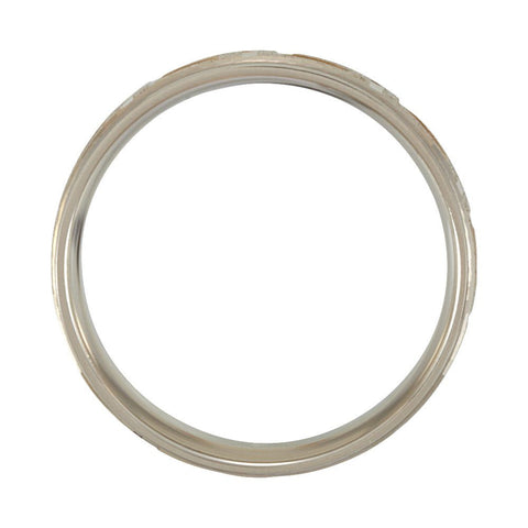 14K Yellow & White 7mm Comfort-Fit Greek Key Design Band Size 8.5