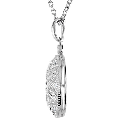 Sterling Silver .04 CTW Diamond 18" Necklace