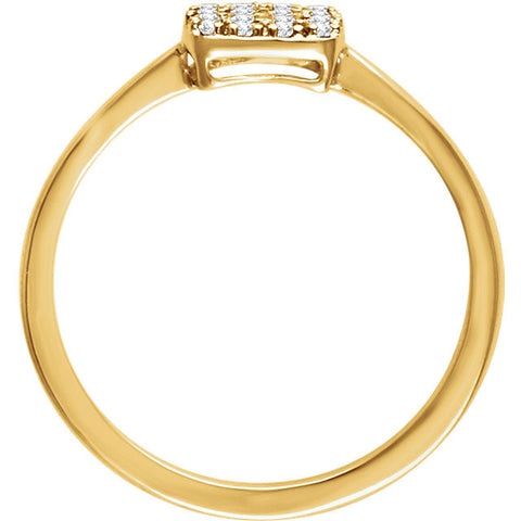 14k Yellow Gold 1/6 CTW Diamond Square Cluster Ring, Size 7