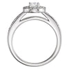 14k White Gold 1/2 CTW Diamond Halo-Style Engagement Ring , Size 7
