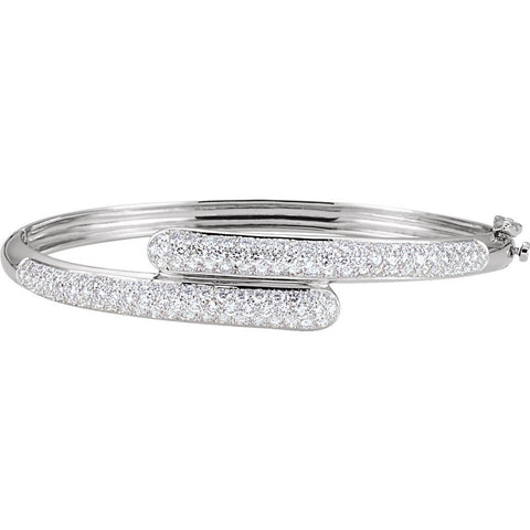 14k White Gold 3 CTW Diamond Bangle Bracelet