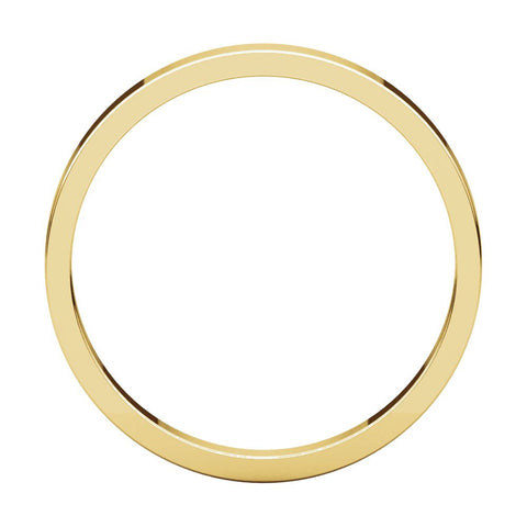 14k Yellow Gold 2.5mm Flat Band, Size 8