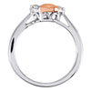Sterling Silver & 10K Rose 1/10 CTW Diamond Heart Ring Size 6