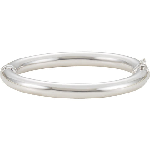 Sterling Silver 8mm Hinged Bangle 7" Bracelet