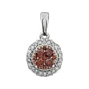 14K White Gold 3/8 CTW Diamond Brown & White Halo Pendant