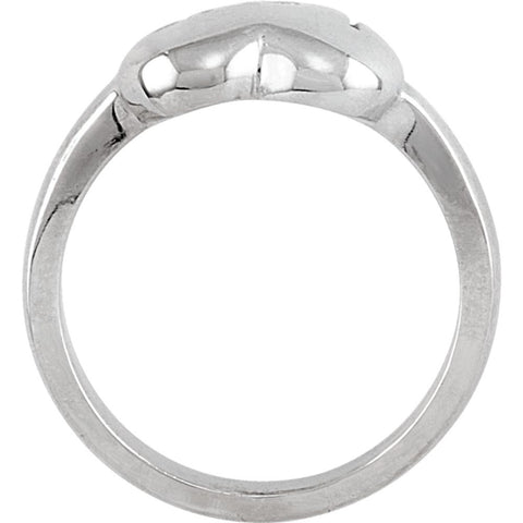 Sterling Silver Love Heart Fashion Ring, Size 6