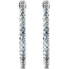 14k White Gold Sky Blue Topaz Hoop Earrings