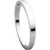 14k White Gold 2.5mm Flat Tapered Band, Size 8