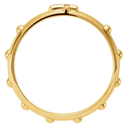10k Yellow Gold Rosary Ring Size 12