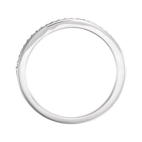 14k White Gold 1/8 CTW Diamond Band, Size 7