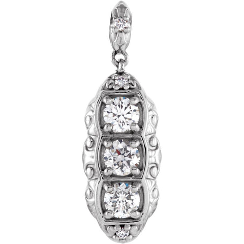 14k White Gold 1/3 CTW Diamond Pendant
