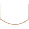 Curved Bar 18-Inch Necklace in 14K Rose Gold