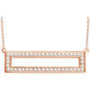 14k Rose Gold 3/8 ctw. Diamond Rectangle 16-18-inch Necklace