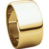 14k Yellow Gold 10mm Half Round Light Band, Size 7