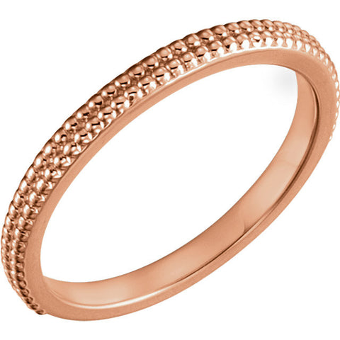 14k Rose Gold Stackable Bead Ring, Size 7