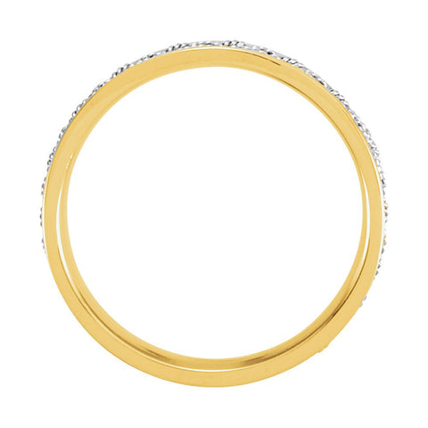 14K Yellow & White 7mm Comfort-Fit Hand-Woven Band Size 12