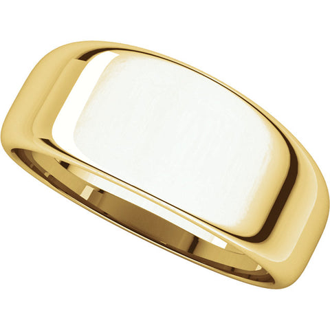 10k Yellow Gold 8mm Half Round Tapered Band, Size 10