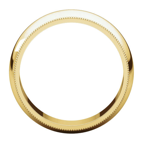 10k Yellow Gold 6mm Milgrain Band, Size 13