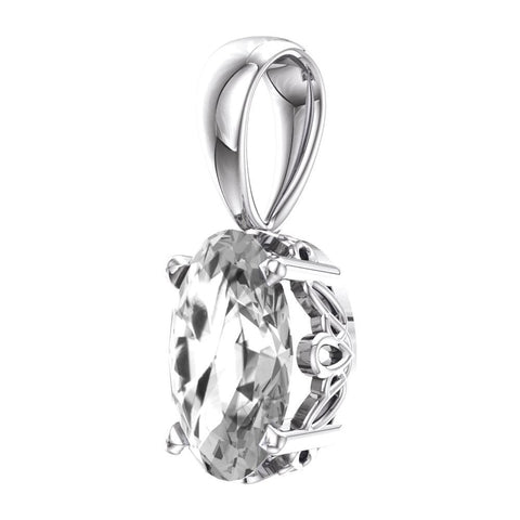 14k White Gold White Sapphire Pendant