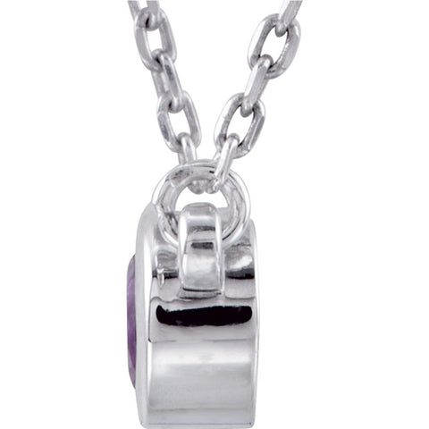Sterling Silver Amethyst Bezel 18" Necklace