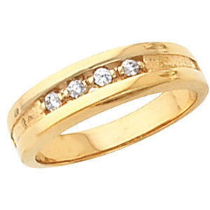 14k Yellow Gold 1/8 CTW Diamond Ring, Size 11