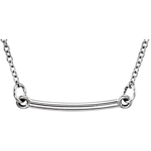 14k White Gold Tiny Posh Bar 16-18" Necklace