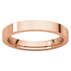 14k Rose Gold 3mm Flat Comfort Fit Band, Size 7