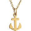 14k Yellow Gold Anchor 18-inch Necklace