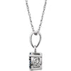 14k White Gold 1/5 CTW Blue Diamond 18" Necklace