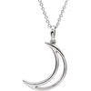 14K White Gold Crescent Moon 16-Inch Necklace