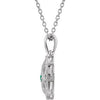 Sterling Silver Emerald 18" Necklace