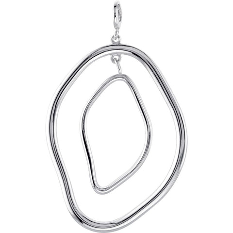 14k White Gold Open Silhouette Pendant