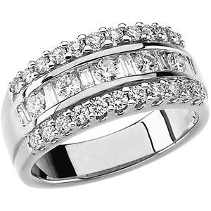 1 CTTW Diamond Anniversary Band in 14k White Gold (Size 6 )
