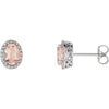 14k White Gold Morganite & 1/5 ctw. Diamond Earrings