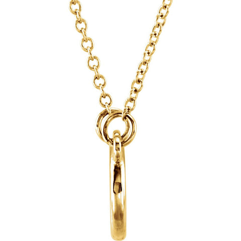 14k Yellow Gold Tiny Posh Circle 16-18" Necklace