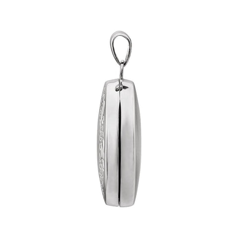 Sterling Silver Engraved Oval Locket