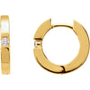 14K Yellow Gold 0.07 CTW Diamond Hoop Earrings