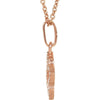 14k Rose Gold .07 CTW Petite Diamond Cross 16" Necklace