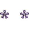 14k White Gold Amethyst Earrings