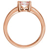 14k Rose Gold Morganite & 1/10 CTW Diamond Ring, Size 7