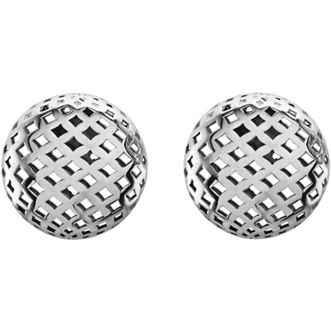 14k White Gold 11.9mm Pierced-Style Earrings