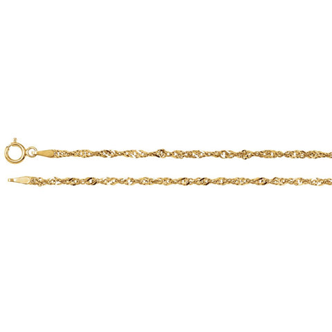 14k Yellow Gold 2mm Singapore 24" Chain