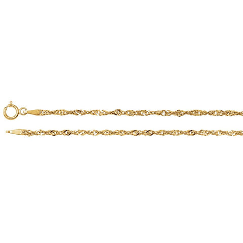 2.0 mm Singapore Chain in 14k Yellow Gold ( 18-Inch )