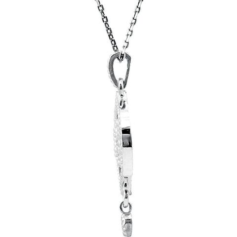 Sterling Silver Granulated Design 18" Necklace