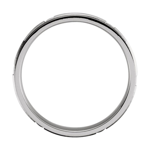 14K White & Yellow Gold 6mm Grooved Band Size 10