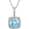 0.015 CTTW Halo-Styled Necklace in Sterling Silver